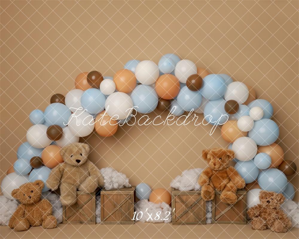 Kate Arche Ballons Ours en peluche Anniversaire Toile de fond conçu par Melissa King