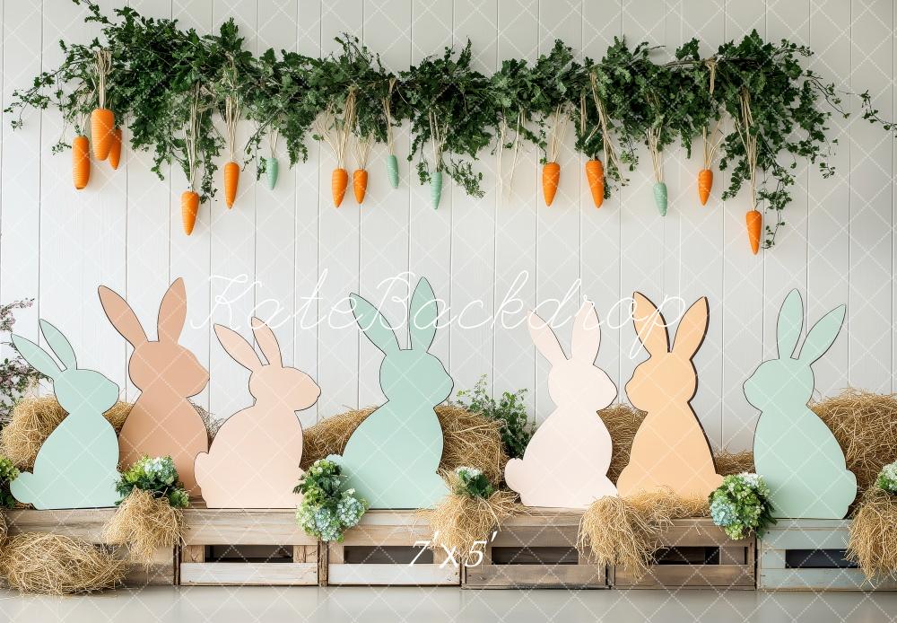 Kate Pâques Silhouettes de Lapin Carotte Toile de fond conçue par Patty Roberts