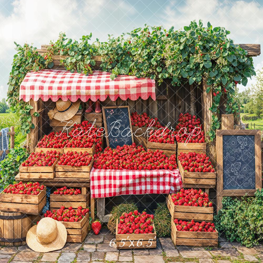 Kate Printemps Ferme de Fraises Marché Toile de fond conçue par Emetselch