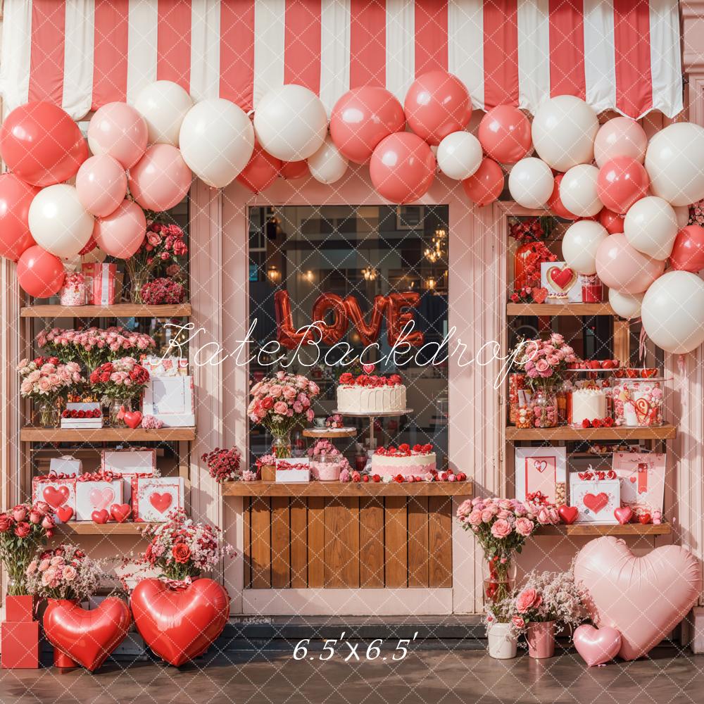 Kate Saint Valentin Ballon Rouge Pâtisserie Toile de fond conçue par Emetselch