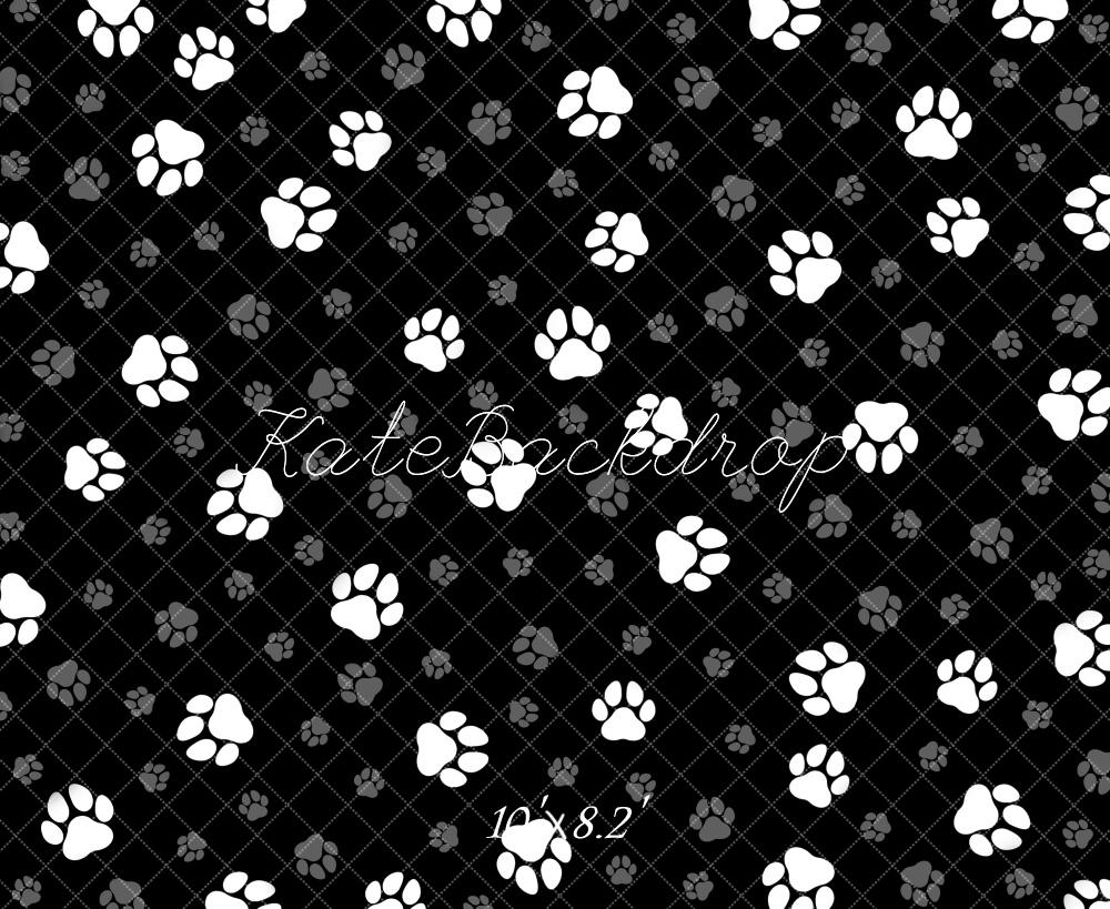 Kate Noir & Blanc Motif de Patte Toile de fond conçue par Mandy Ringe