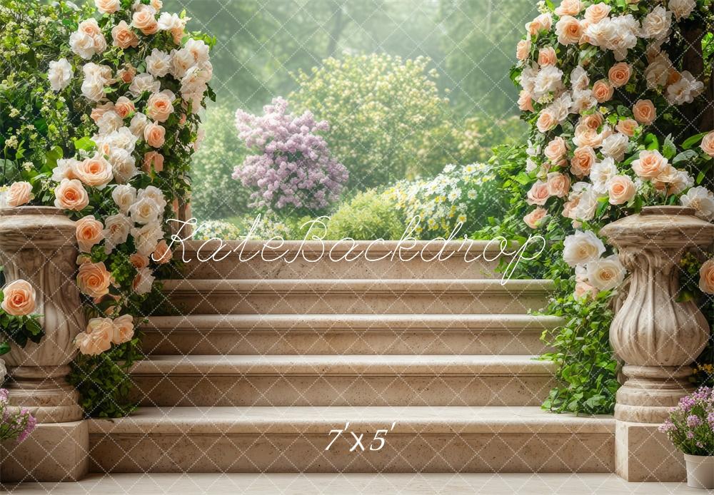 Kate Jardin Escalier en cascade Fleurs Toile de fond conçue par Mini MakeBelieve