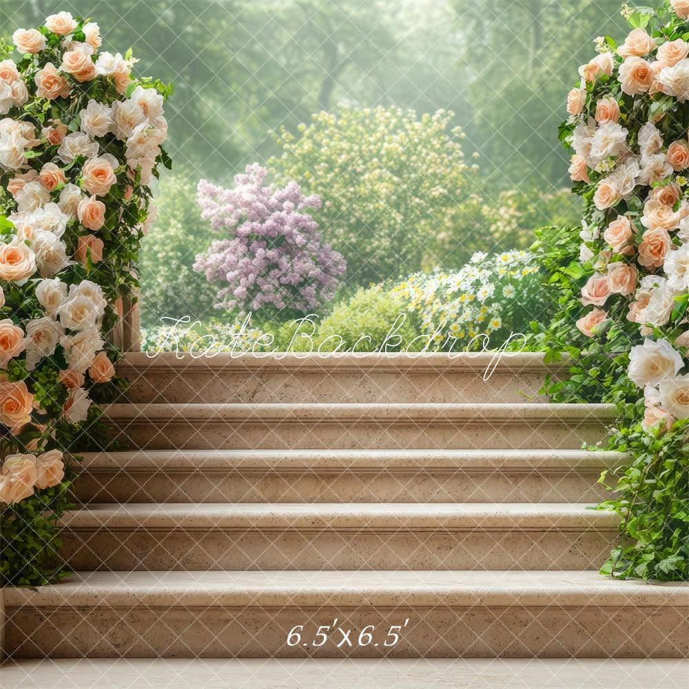 Kate Jardin Escalier en cascade Fleurs Toile de fond conçue par Mini MakeBelieve