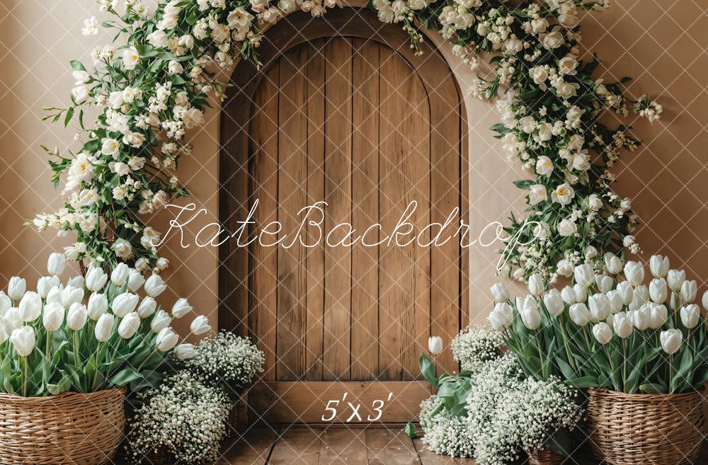 Kate Printemps Fleur Porte en Bois Toile de fond conçue par Emetselch