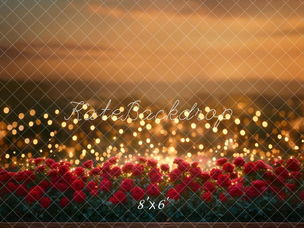 Kate Saint Valentin Bokeh Roses Lumières Toile de fond conçue par Mini MakeBelieve