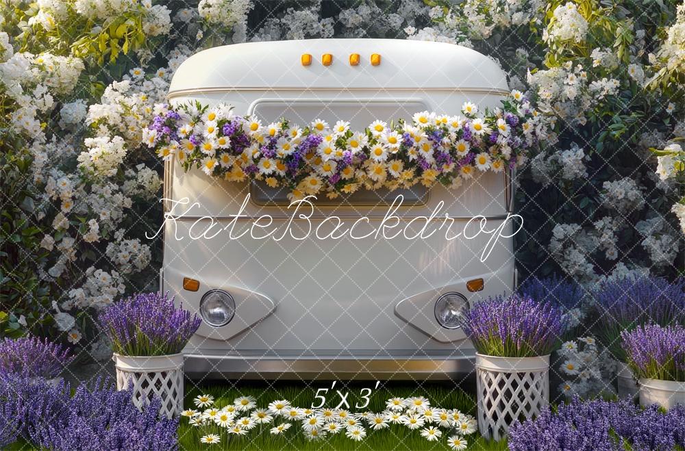 Kate Fête des mères Camping-car Fleurs Toile de fond conçue par Mini MakeBelieve