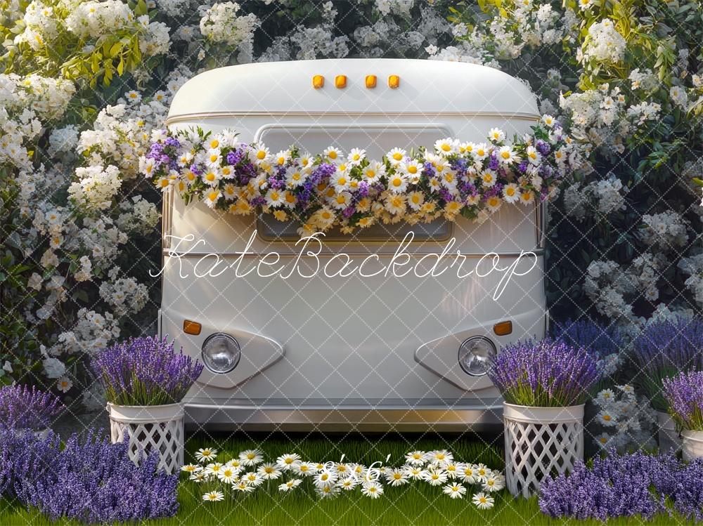 Kate Fête des mères Camping-car Fleurs Toile de fond conçue par Mini MakeBelieve