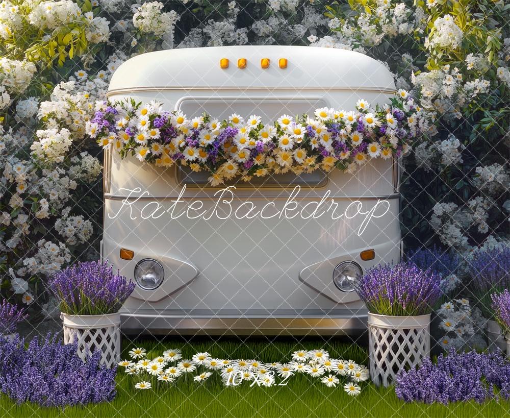 Kate Fête des mères Camping-car Fleurs Toile de fond conçue par Mini MakeBelieve