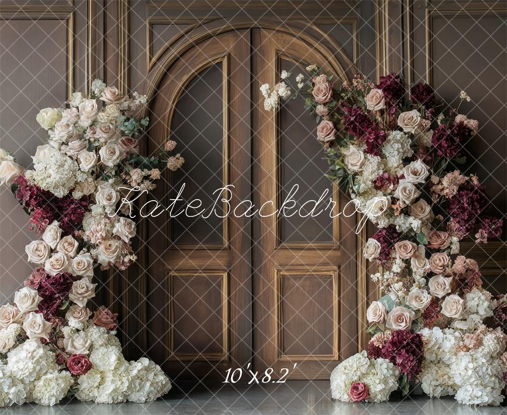 Kate Roses Porte en Bois Mur Rétro Toile de fond conçue par Mini MakeBelieve