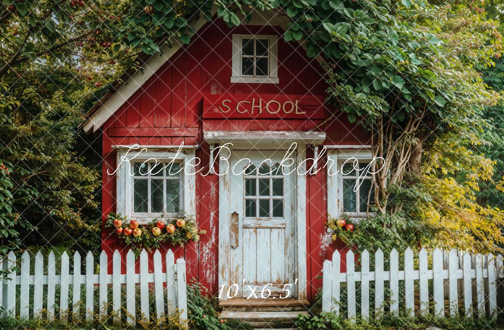 Kate Retour à l'école Maison Rouge Toile de fond conçue par Emetselch