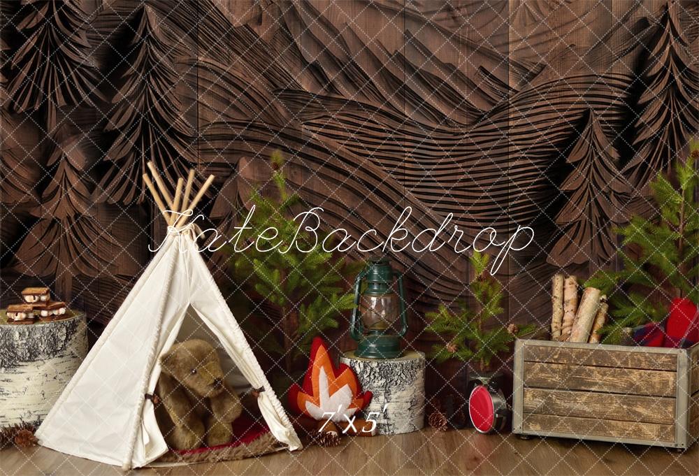 Kate Camping Forêt Tipi Mur sculpté Toile de fond conçue par Mandy Ringe