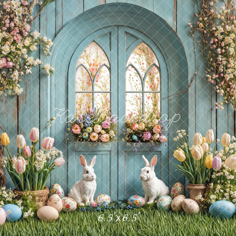 Kate Pâques Lapin Fleur Œufs Porte Toile de fond conçue par Emetselch