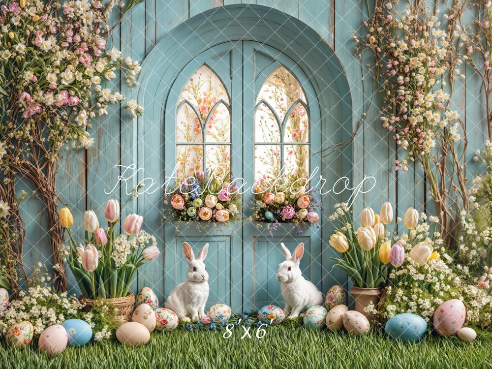 Kate Pâques Lapin Fleur Œufs Porte Toile de fond conçue par Emetselch