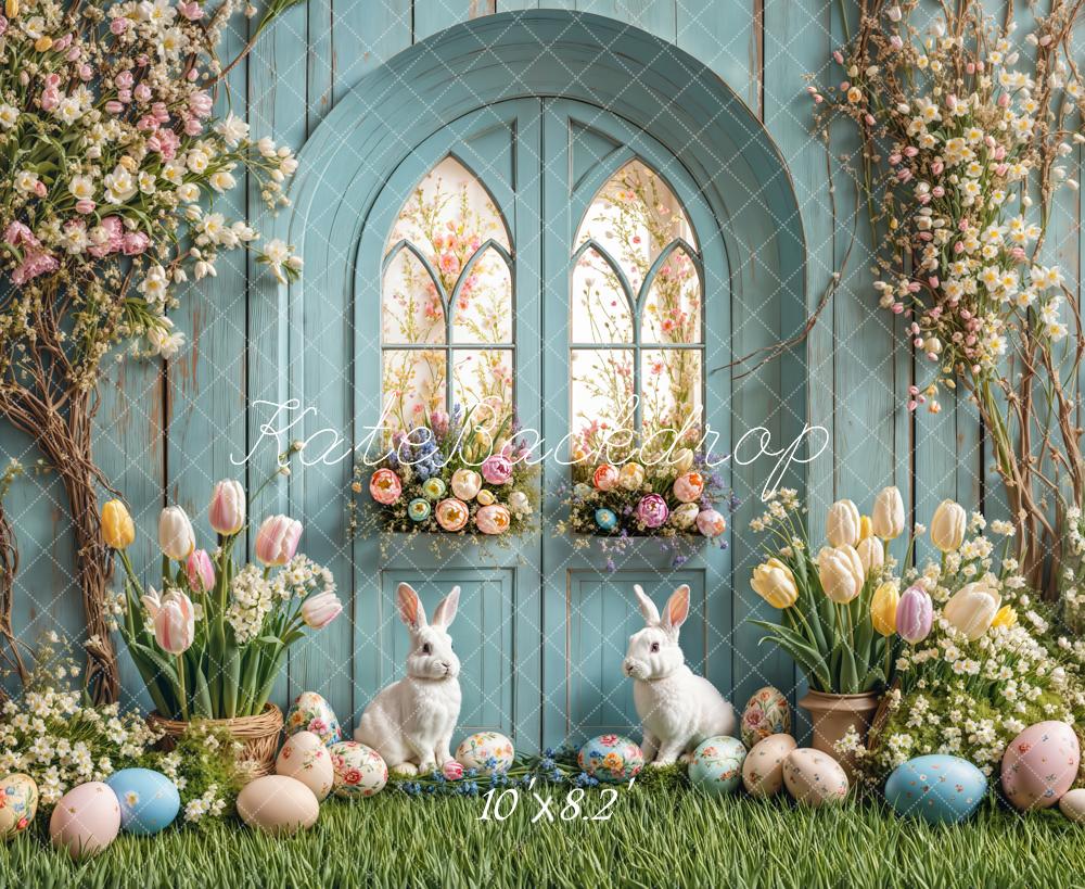 Kate Pâques Lapin Fleur Œufs Porte Toile de fond conçue par Emetselch