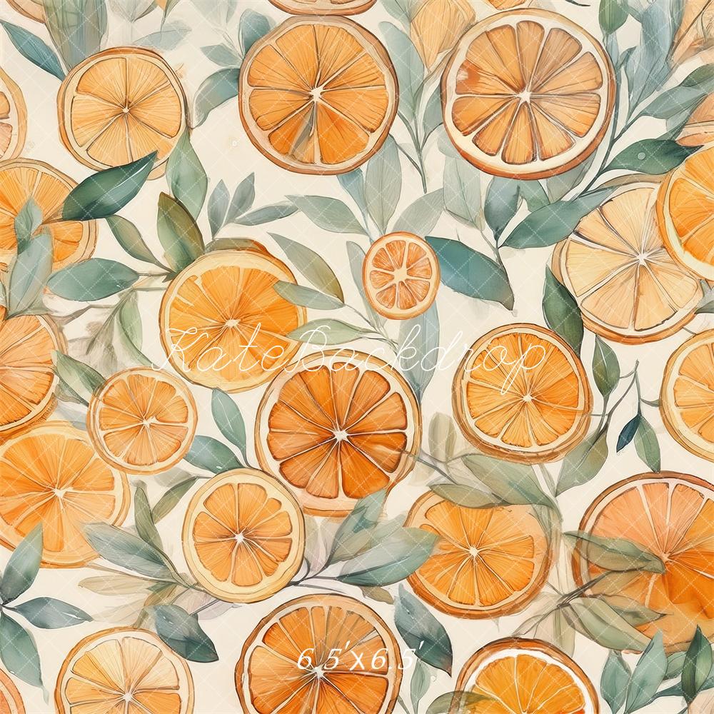 Kate Aquarelle Oranges Enfant Toile de fond conçue par Mandy Ringe