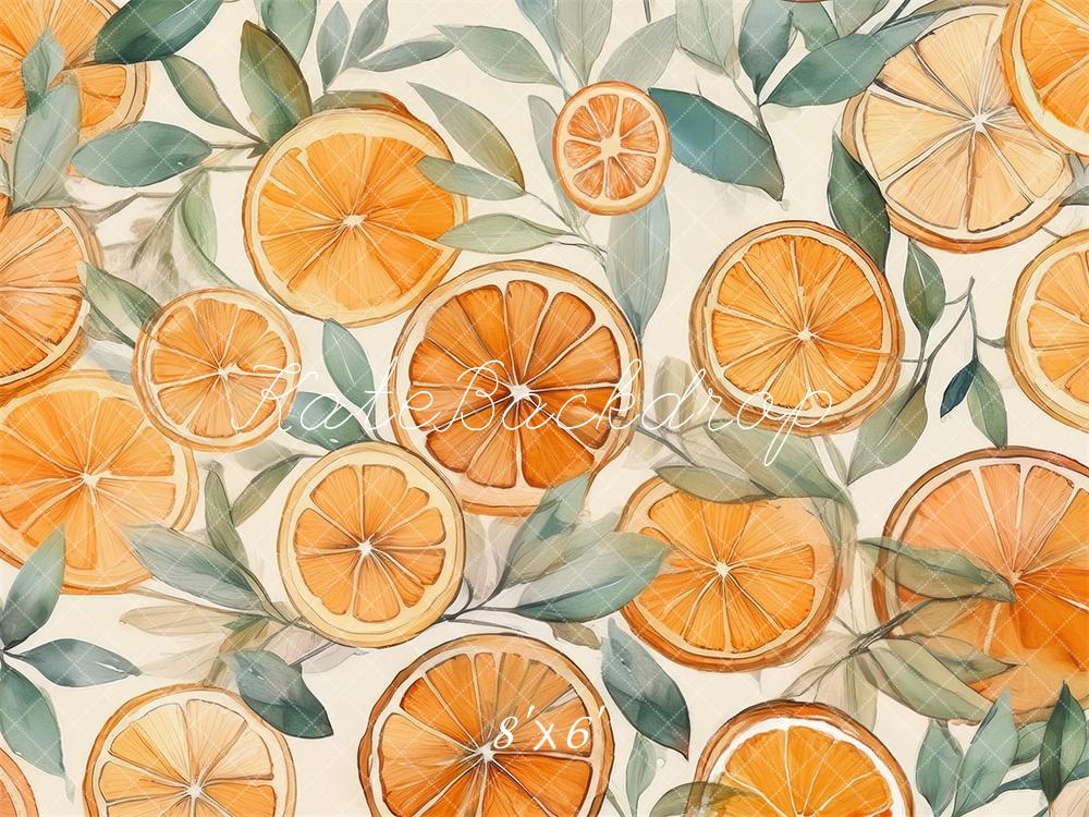 Kate Aquarelle Oranges Enfant Toile de fond conçue par Mandy Ringe