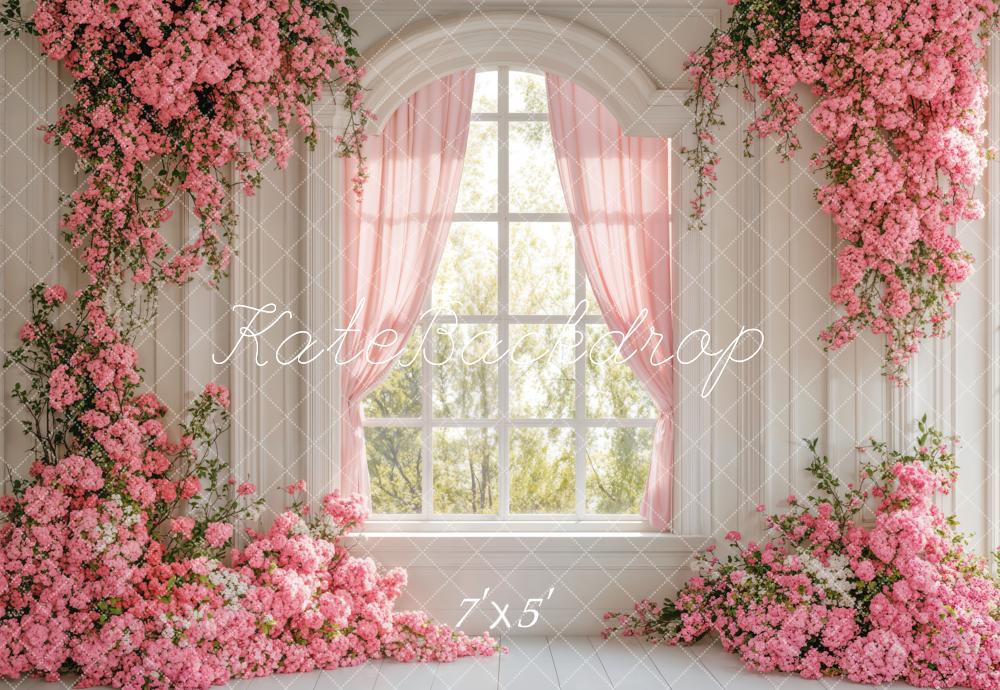 Kate Printemps Fleurs Fenêtre Rose Toile de fond conçue par Emetselch