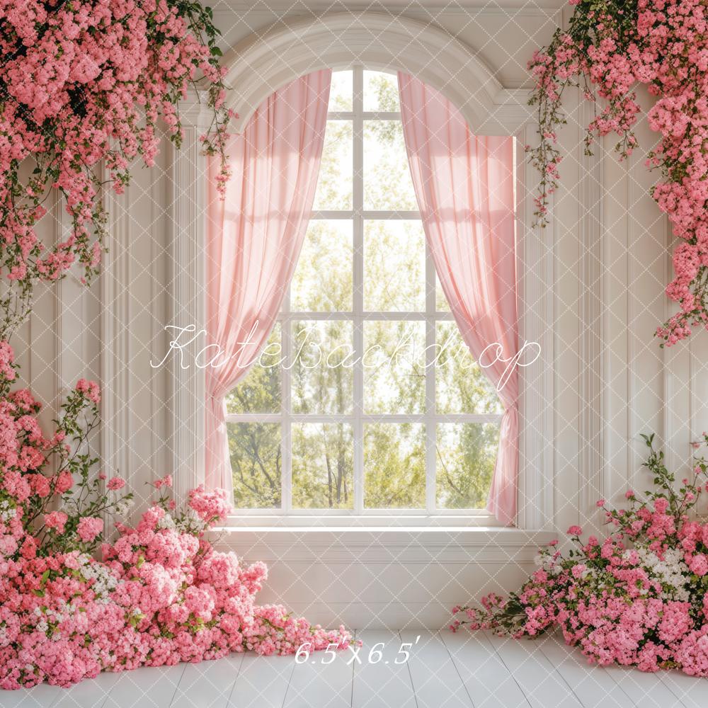 Kate Printemps Fleurs Fenêtre Rose Toile de fond conçue par Emetselch