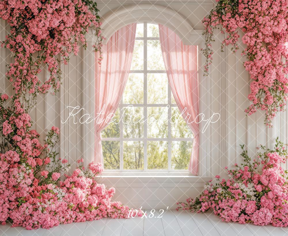 Kate Printemps Fleurs Fenêtre Rose Toile de fond conçue par Emetselch