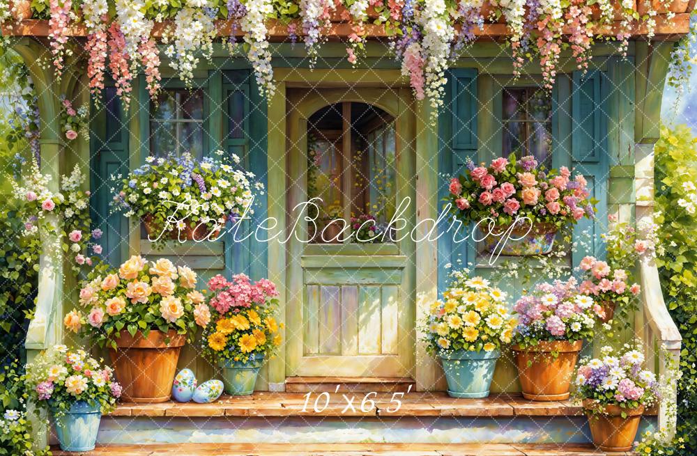 Kate Printemps Fleurs Porte Aquarelle Toile de fond conçue par Emetselch