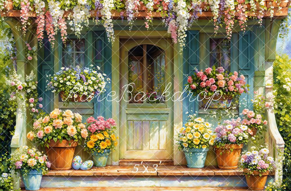 Kate Printemps Fleurs Porte Aquarelle Toile de fond conçue par Emetselch