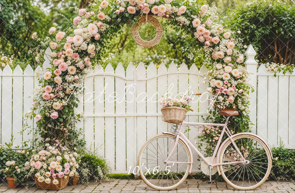 Kate Fleurs Arche Vélo Jardin Clôture Toile de fond conçue par Emetselch