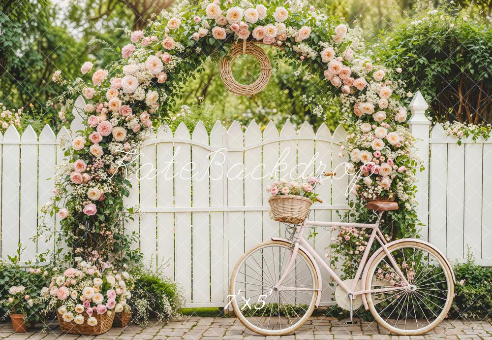 Kate Fleurs Arche Vélo Jardin Clôture Toile de fond conçue par Emetselch