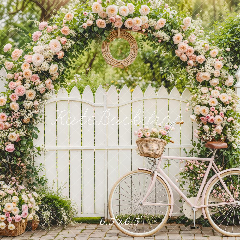 Kate Fleurs Arche Vélo Jardin Clôture Toile de fond conçue par Emetselch