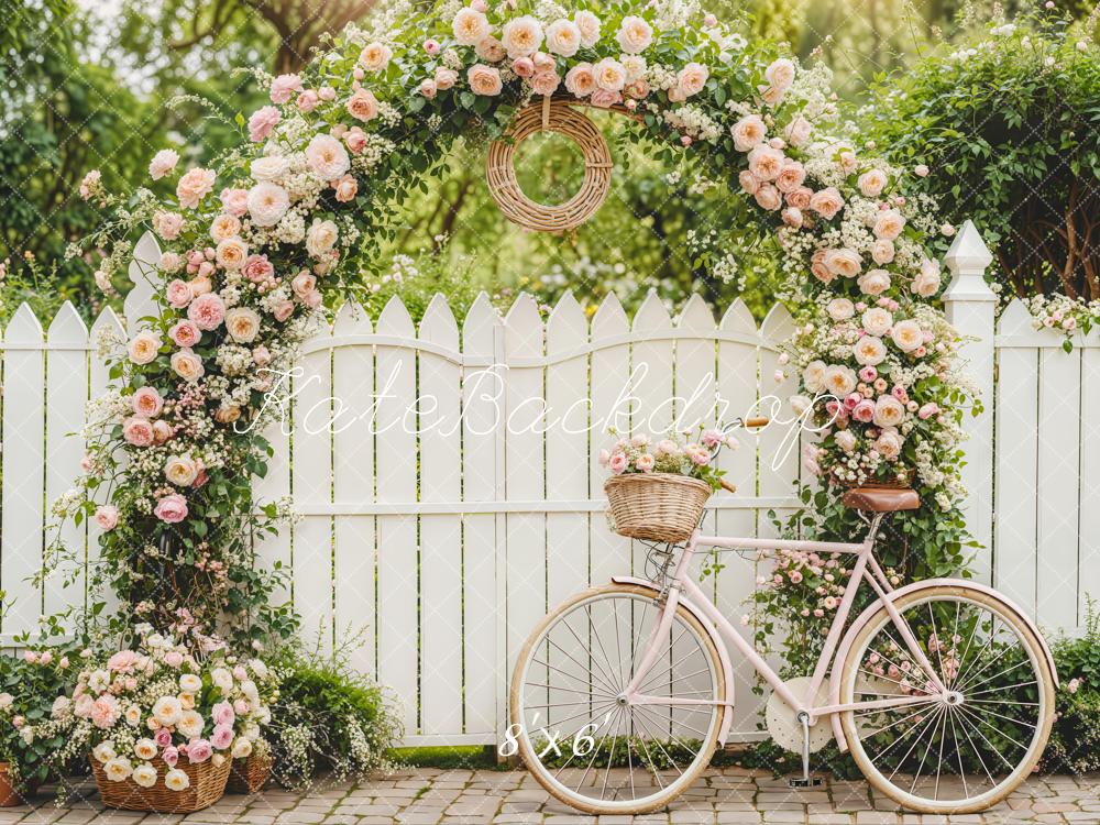 Kate Fleurs Arche Vélo Jardin Clôture Toile de fond conçue par Emetselch