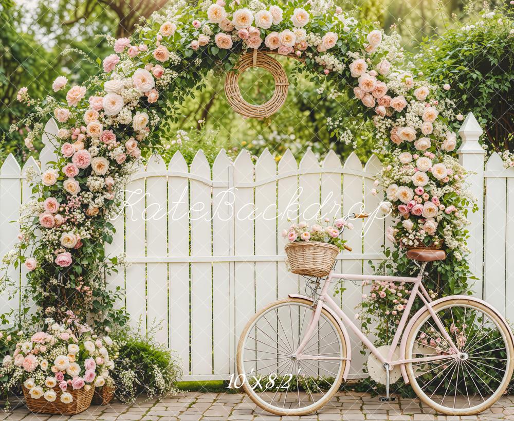 Kate Fleurs Arche Vélo Jardin Clôture Toile de fond conçue par Emetselch