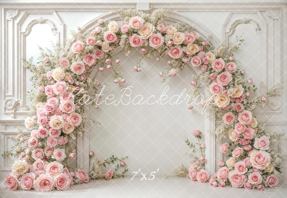 Kate Fleur Rose Arche Mariage Mur Rétro Toile de fond conçue par Emetselch