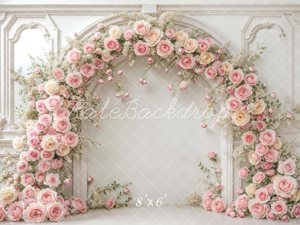 Kate Fleur Rose Arche Mariage Mur Rétro Toile de fond conçue par Emetselch