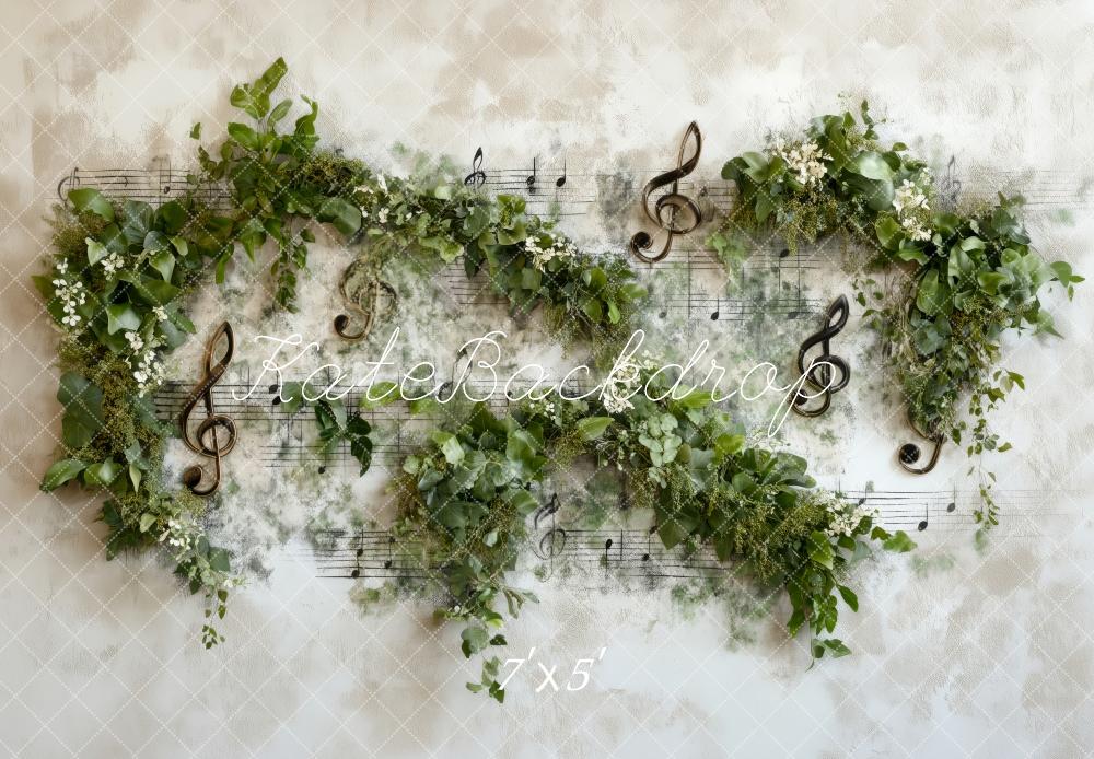 Kate Printemps Notes de Musique Verdure Toile de fond conçue par Patty Roberts