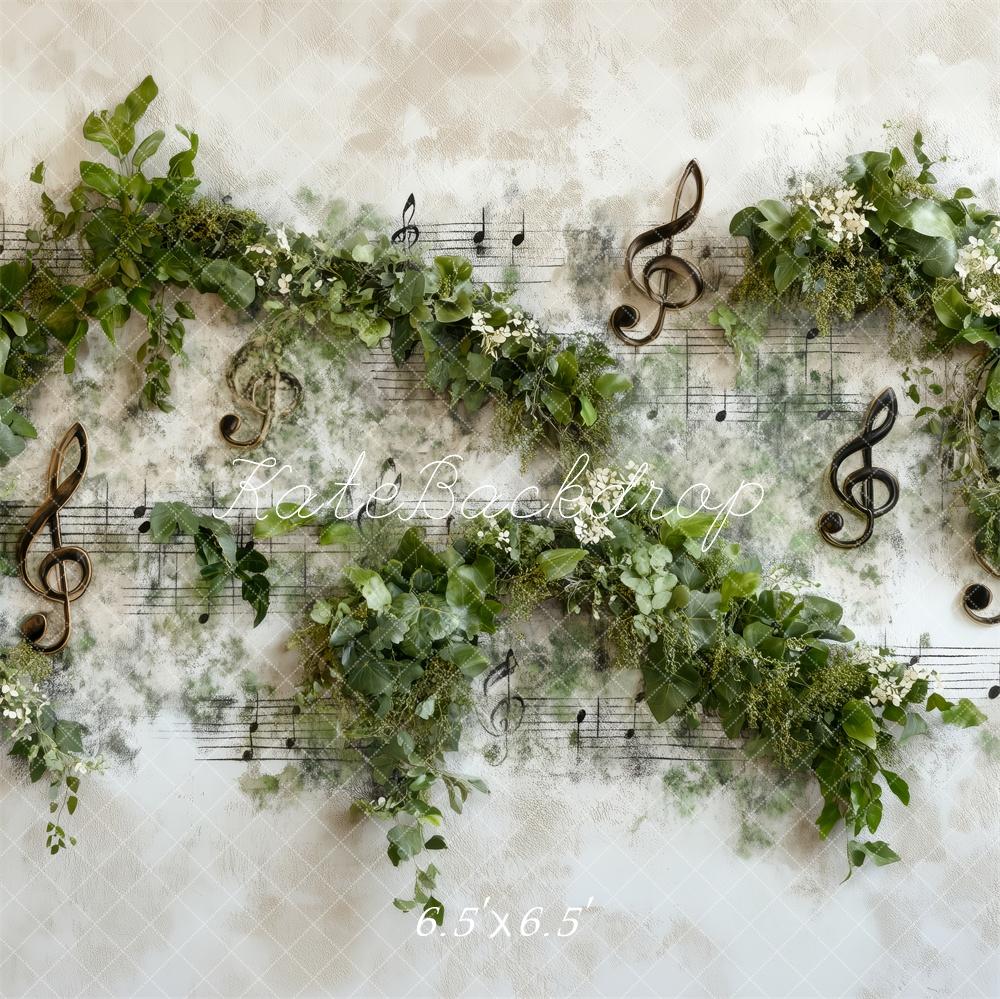 Kate Printemps Notes de Musique Verdure Toile de fond conçue par Patty Roberts