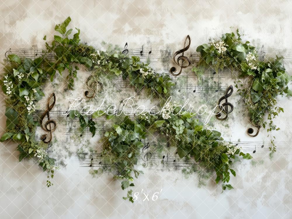 Kate Printemps Notes de Musique Verdure Toile de fond conçue par Patty Roberts