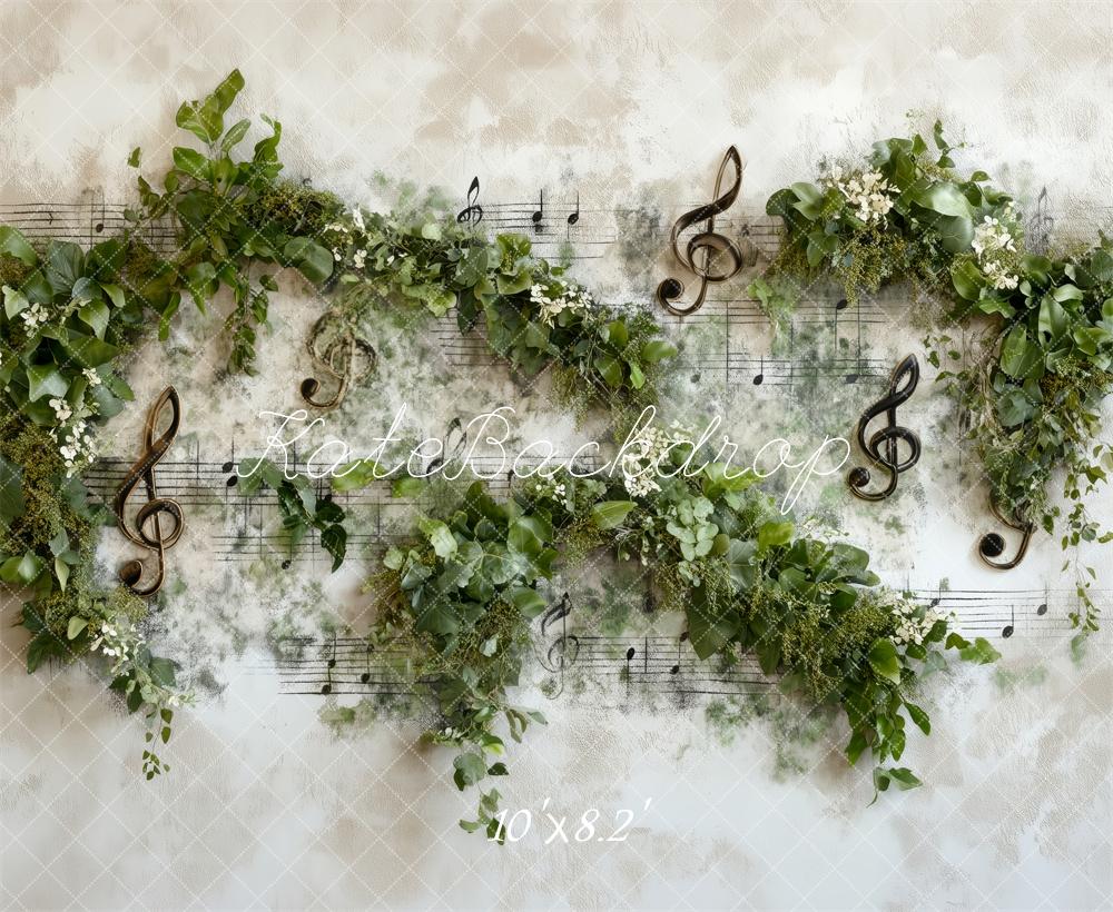 Kate Printemps Notes de Musique Verdure Toile de fond conçue par Patty Roberts