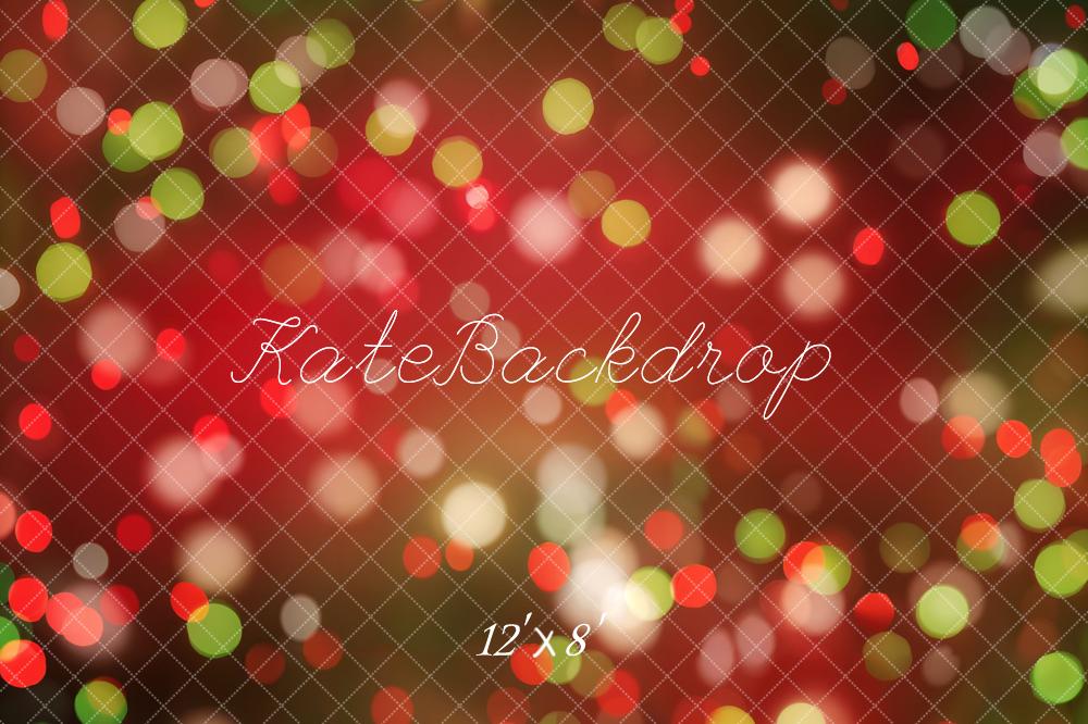 Kate Noël Rouge Vert Bokeh Lumières Toile de fond conçue par Emetselch - Kate Backdrop FR