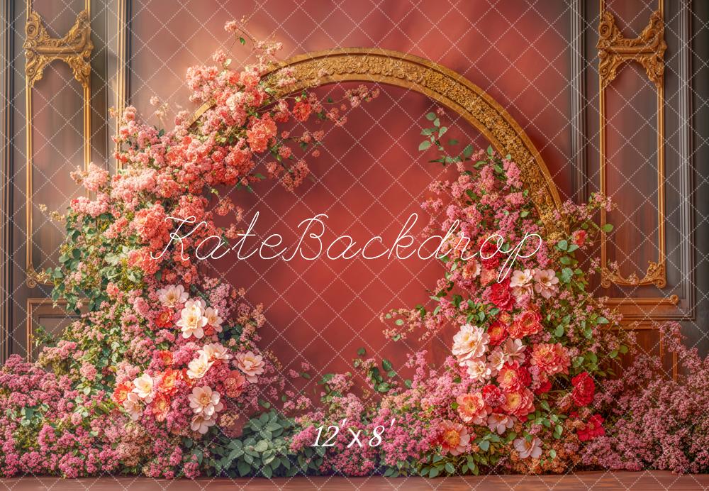 Kate Printemps Fleur Arche Élégant Rouge Toile de fond conçue par Emetselch - Kate Backdrop FR