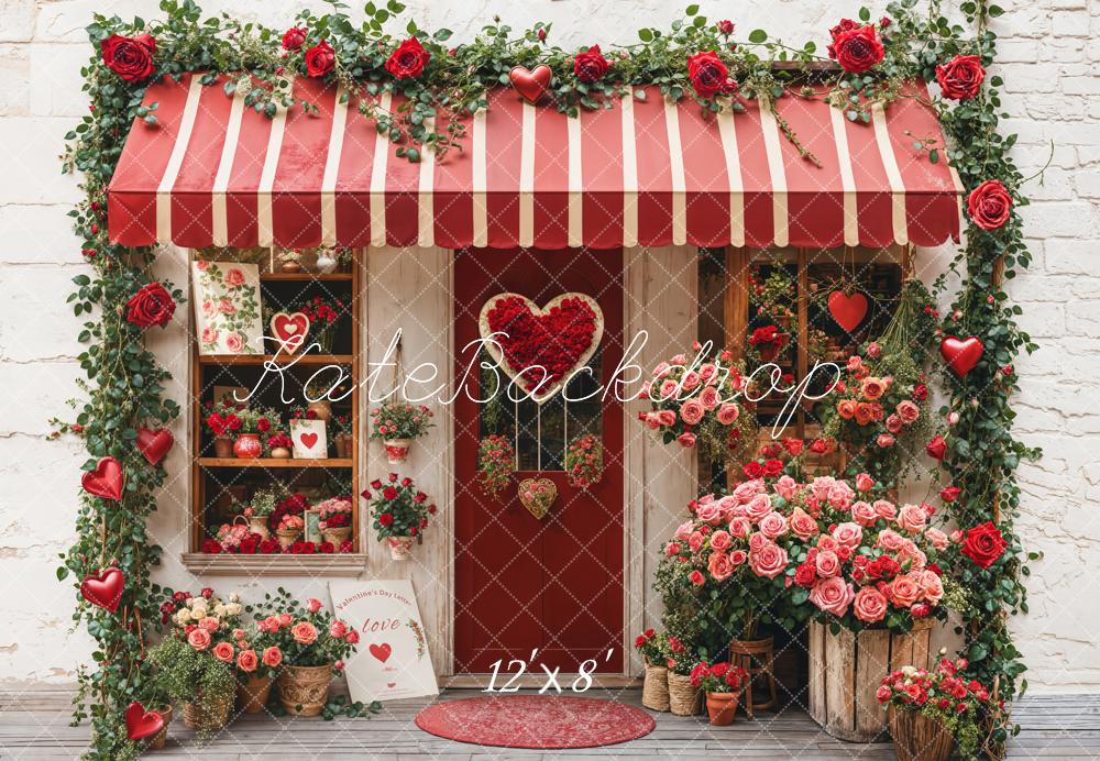 PROMO Kate Saint Valentin Boutique de fleurs Romantique Toile de fond conçue par Emetselch - Kate Backdrop FR