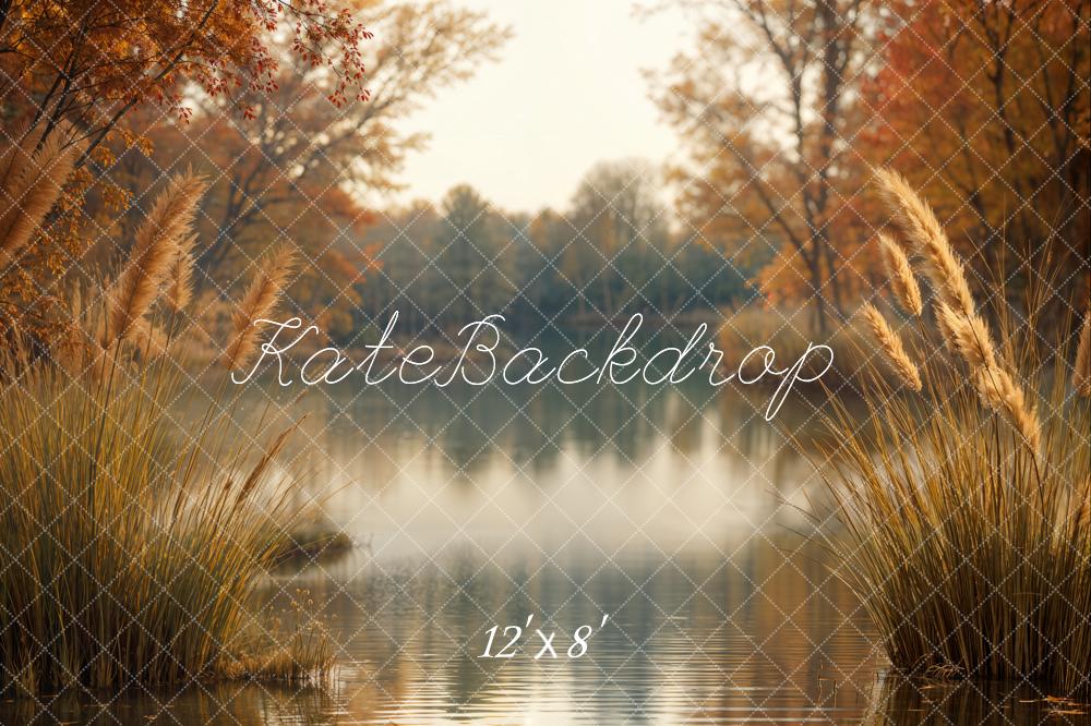 Kate Automne Lac Roseau Forêt Toile de fond conçue par Emetselch - Kate Backdrop FR