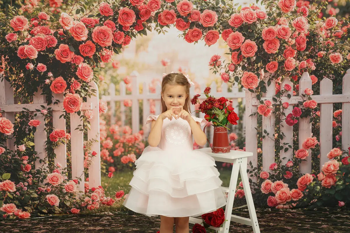 Kate Printemps/Été Maille Rose Robe à lacets Enfant Pour la Photographie