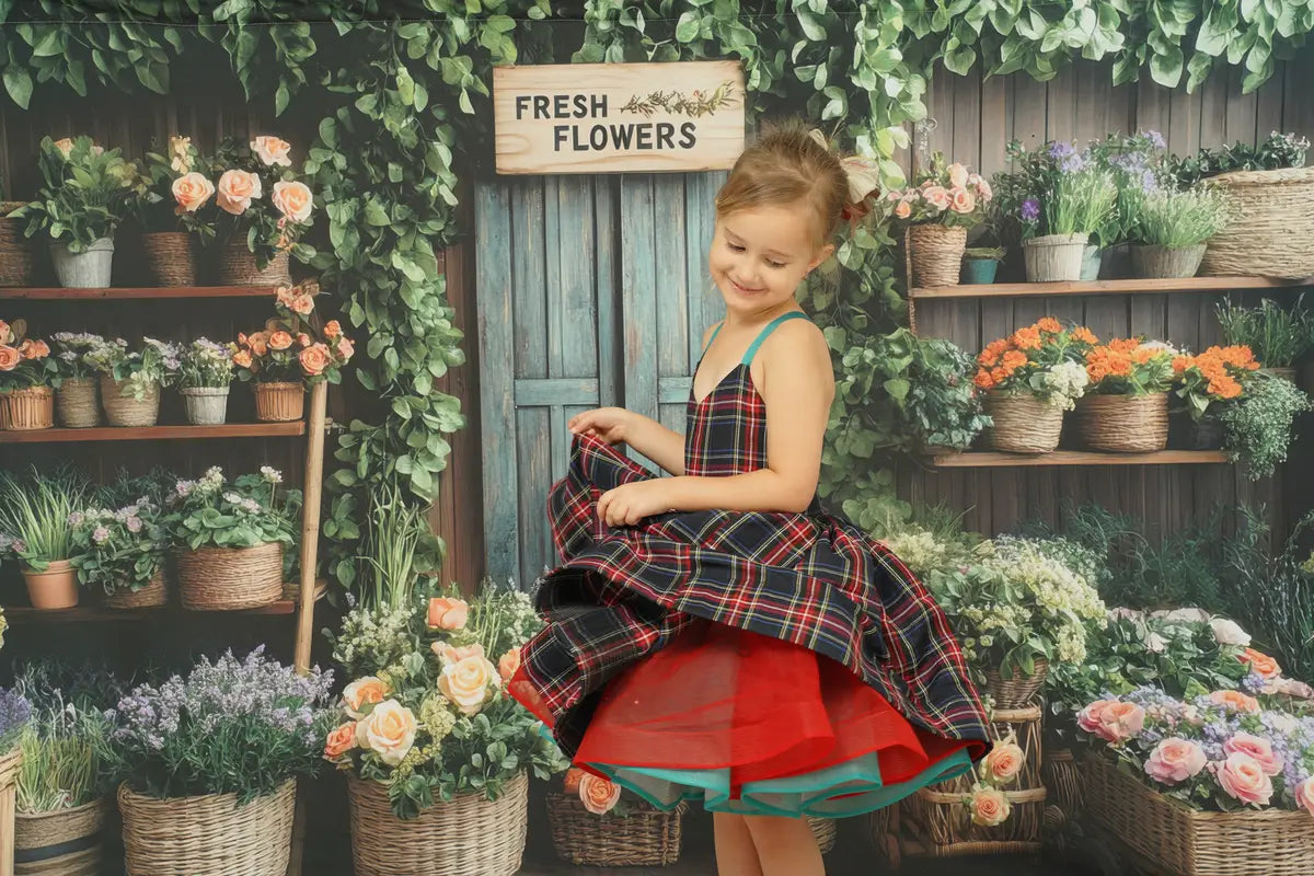 Kate Printemps/Été Motif à Carreaux Robe à lacets Enfant Pour la Photographie