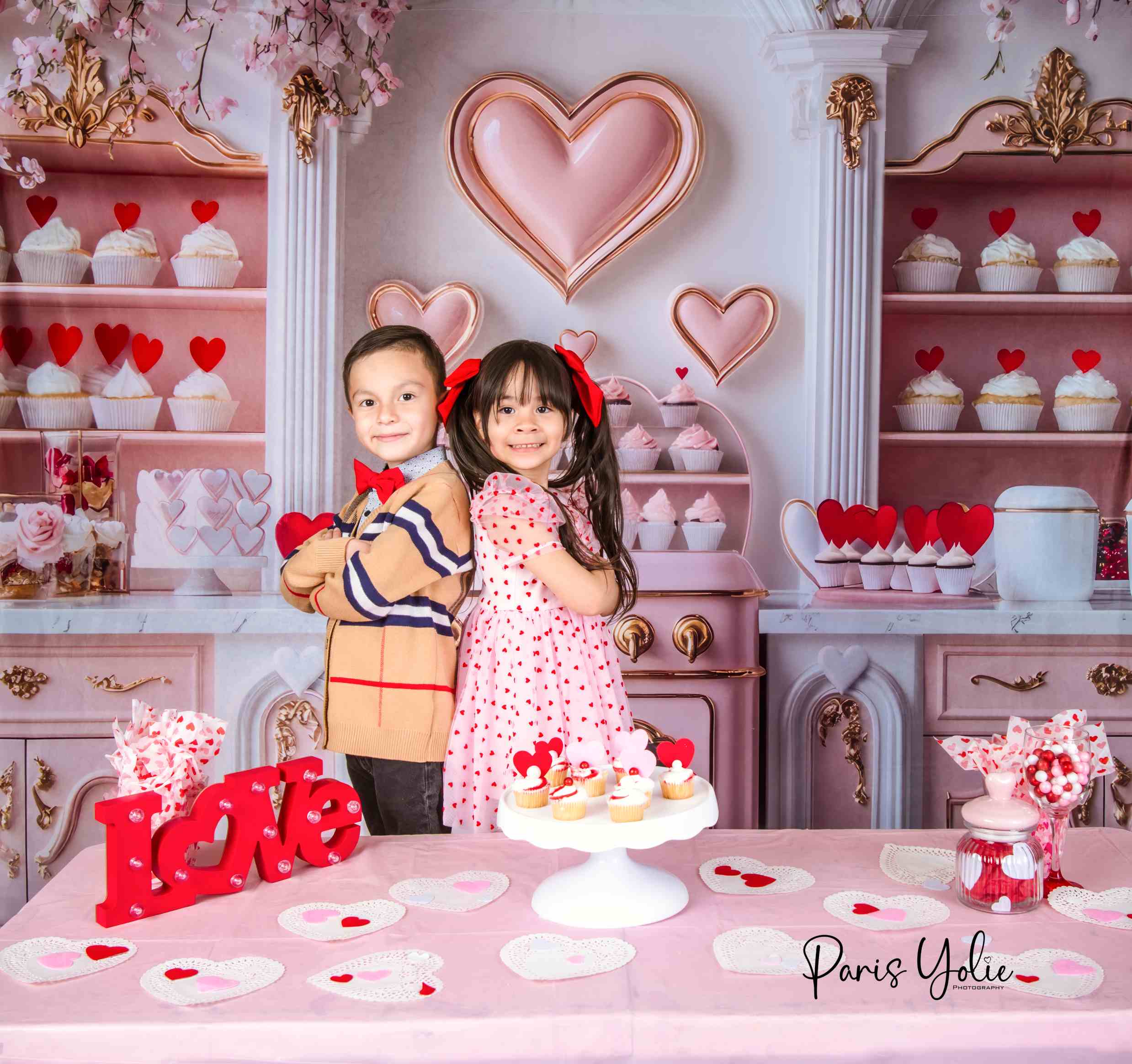 Kate Saint Valentin Rose Cuisine Gâteaux Toile de fond conçue par Mini MakeBelieve