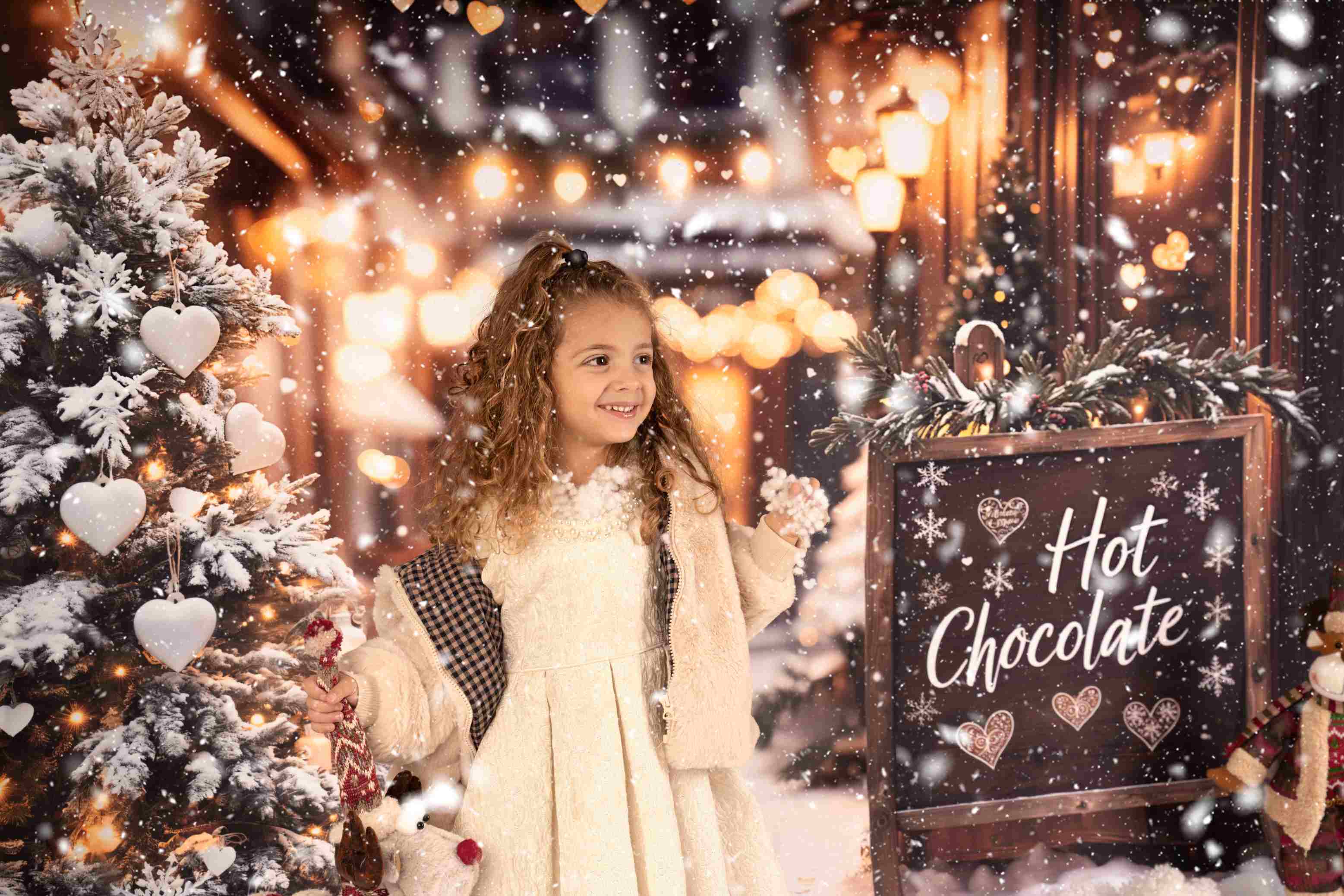 Kate Noël Chocolat chaud Boutique Bokeh Toile de fond conçue par Emetselch - Kate Backdrop FR