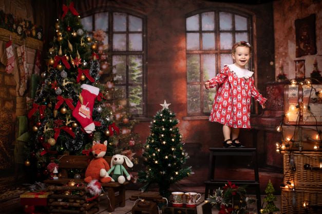 Kate Sapin de Noël Piano Fenêtre Toile de fond pour la photographie - Kate Backdrop FR