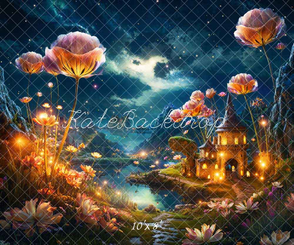 Kate Ville du Lotus Été Nuit Conte de fées Toile de fond conçue par Chain Photographie - Kate Backdrop FR