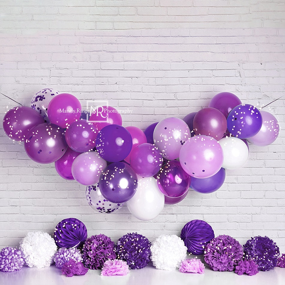 Kate Guirlande de ballons Anniversaire Violet Toile de fond conçue par Mandy Ringe - Kate Backdrop FR