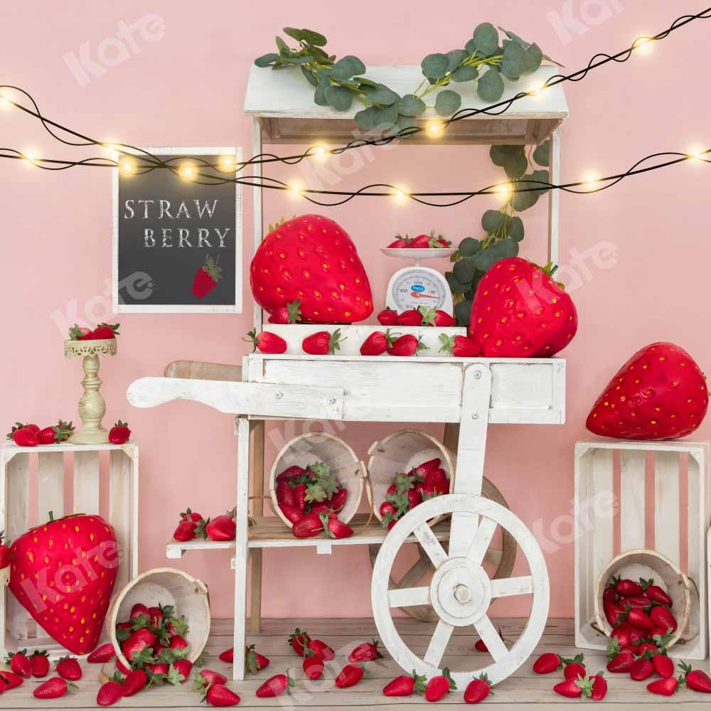 Kate Cake smash Fraises Rouge Lumières Toile de fond conçue par Emetselch - Kate Backdrop FR