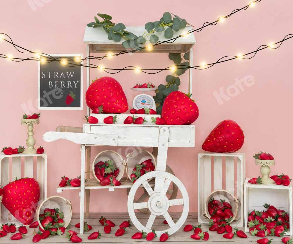 Kate Cake smash Fraises Rouge Lumières Toile de fond conçue par Emetselch - Kate Backdrop FR