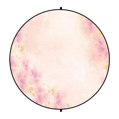 Kate Double-face Rond Abstrait Rose/Fleurs roses Photographie Toile de fond Pliable 5x5pi(1.5x1.5m) - Kate Backdrop FR